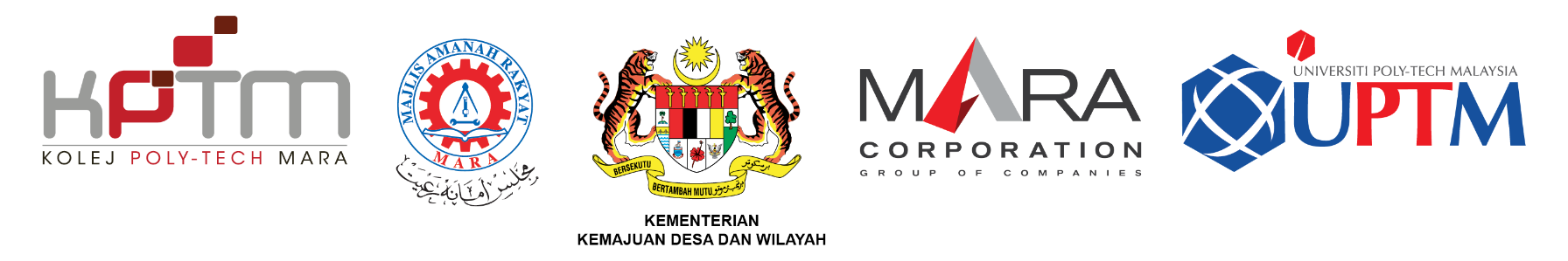 Kolej Poly-Tech MARA, MARA, Malaysia, MARA Corporation and Universiti Poly-Tech Malaysia logos